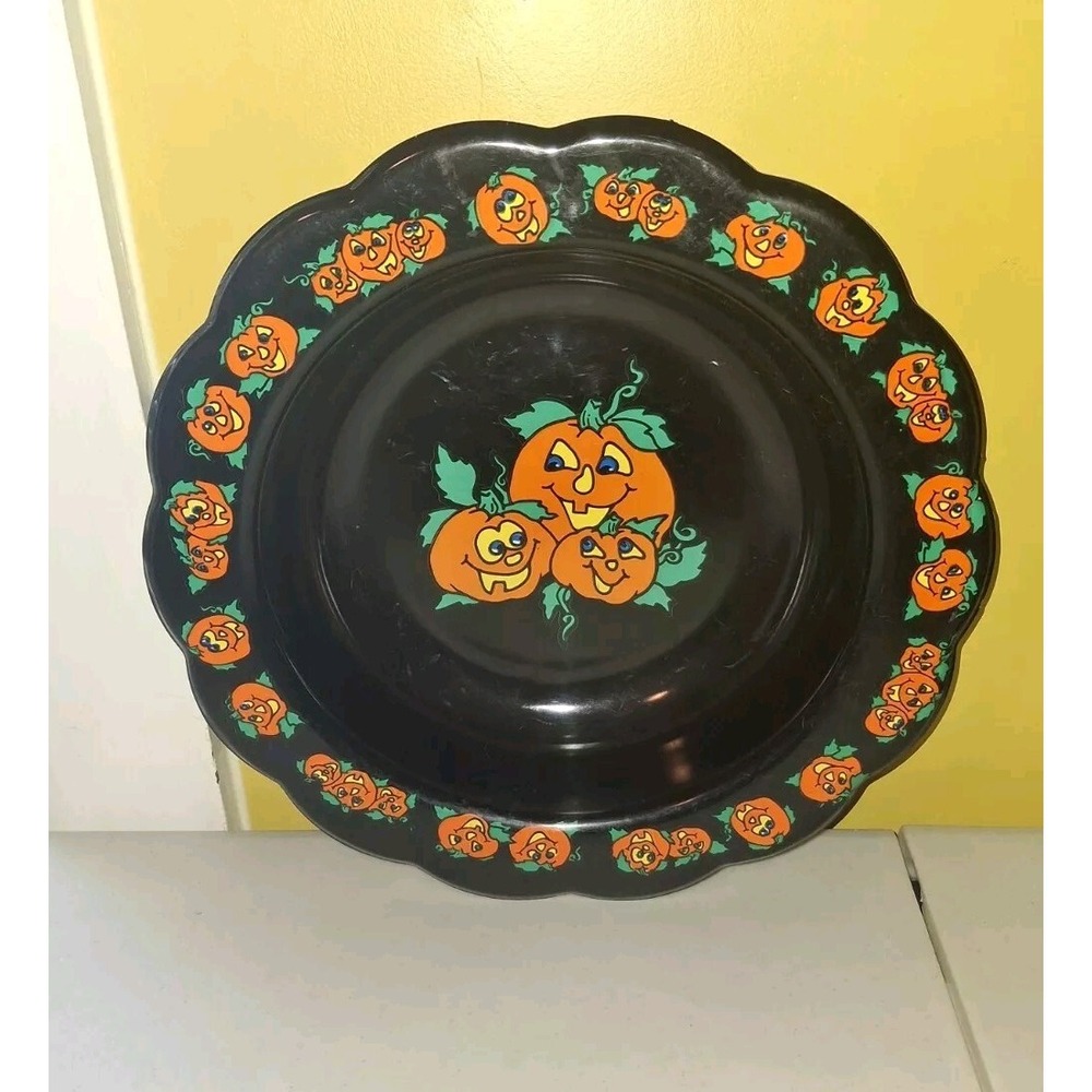 Vintage Berman Industries Halloween Candy Bowl Dish Pumpkin Jack O Lantern 1990s